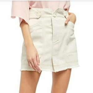 NEW Free People Alpha Utility Denim Mini Skirt